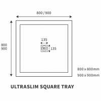 Nuie Pearlstone 900 x 900 Square Shower Tray 