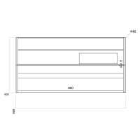 Bali 600mm 2 Door Mirrored Wall Unit - Satin White Ash