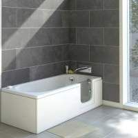 Mantaleda Calypso  (1675 x 850/750mm) Walk-in Shower Bath  Including Front Panel