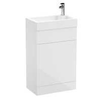 Athena Vault 2 in 1 WC and Gloss White Slimline Vanity Unit with Basin 500mm