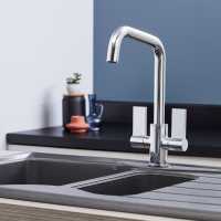 Shannon Twin Lever Kitchen Mixer Tap - Black