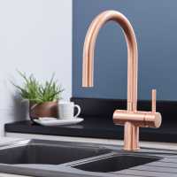 Jeroni Horizontal Copper Kitchen Mixer Tap - 1 Handle Square - Francis Pegler