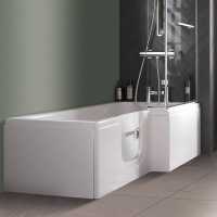 Mantaleda Calypso  (1675 x 850/750mm) Walk-in Shower Bath  Including Front Panel