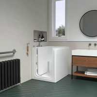 Mantaleda Athena (1060 x 660mm) Mini Walk In Deep Soaker Bath With front Panel