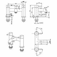 Vema Lys Chrome Deck Mounted Bath Filler Tap (DITB2142)