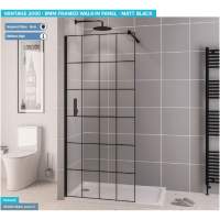 S8 Wetroom Shower Screen 1100mm - Gun Metal