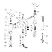 Scudo Lanza Chrome Bath Shower Mixer Tap with Shower Kit and Wall Bracket