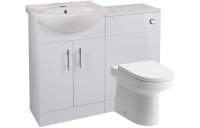 Watervale Combination Basin Unit  & Toilet Unit Pack 1155mm - White Gloss