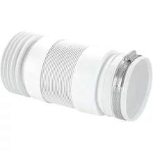 McAlpine White Back To Wall Flexible WC Connector With Jubilee Clip - WC-F21R