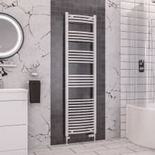 Eastbrook Wendover 1800 x 400mm White Curved Towel Radiator