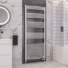 Eastbrook Wendover 600 x 600mm White Curved Towel Radiator