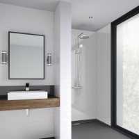 Wetwall White Marble Shower Panel