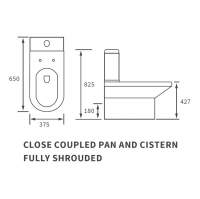 Campbell Rimless Close Coupled Open Back Toilet & Soft Closed Seat