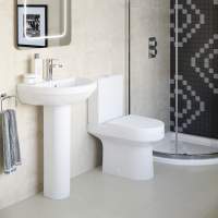 Crest Bathroom Suite, 560mm Basin, Close Toilet & 1700mm Double Ended Bath