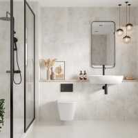 Multipanel Alpine White Large Tile Effect Shower Board