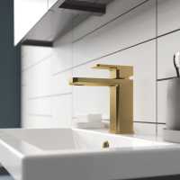 Abacus Plan Mono Basin Mixer Tap - Brushed Bronze