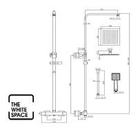 Space Chrome Square Dual Head Shower Set