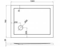 Zamori Anti-Slip Rectangular Shower Tray - 900 x 760 - Corner Waste - Z1163A