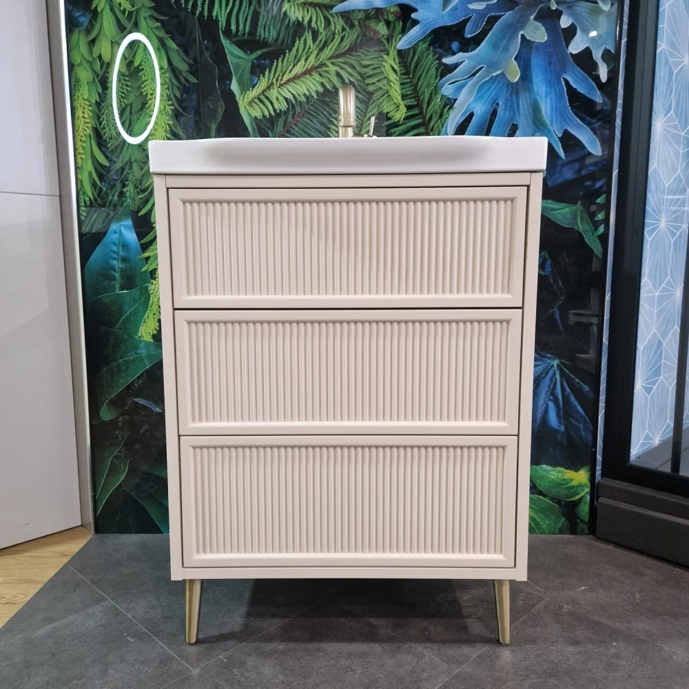 Scudo Bota 500 Stone Fluted Freestanding Vanity Unit