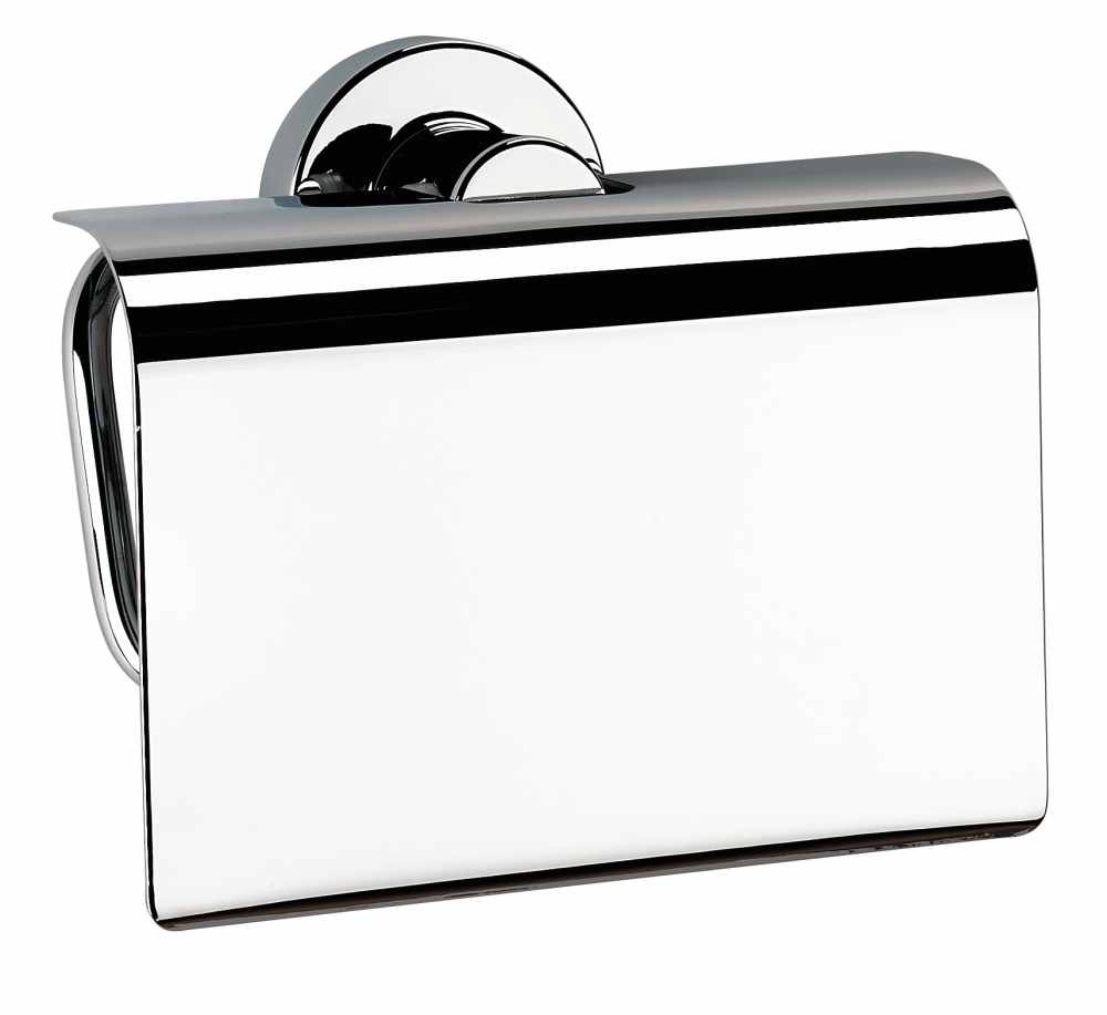 Tecno Project Chrome Toilet Roll Holder with Flap - Origins Living