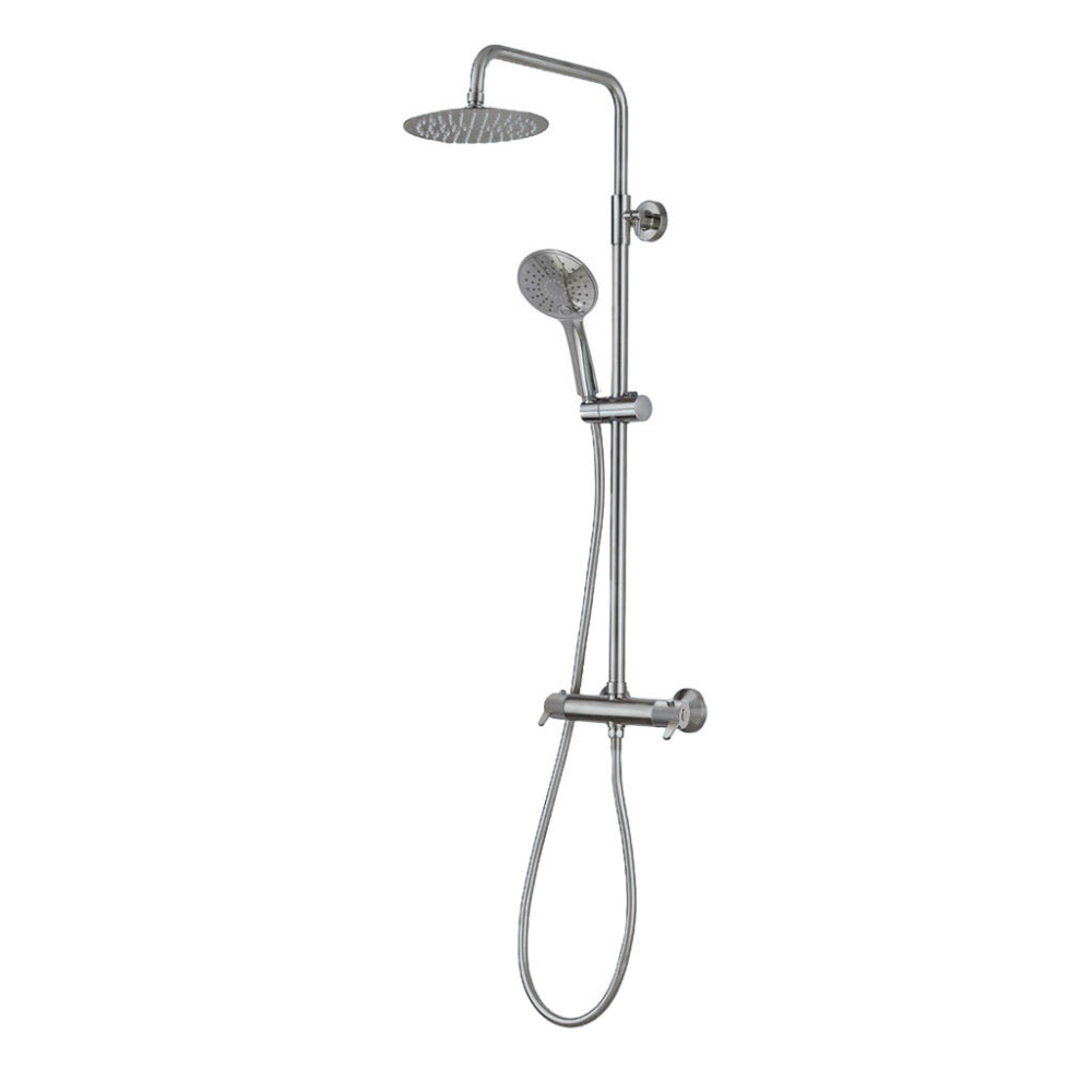 Spey Lever Chrome Dual Head Thermostatic Shower Kit - Highlife Bathrooms