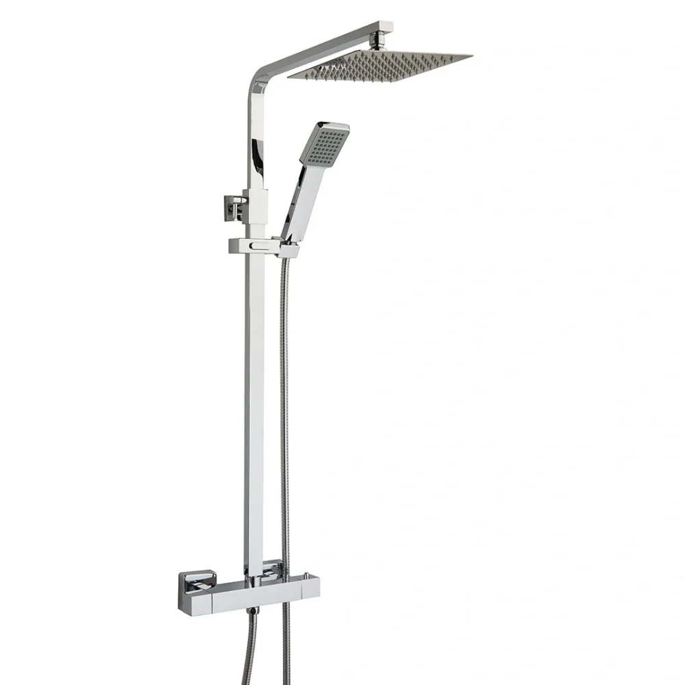 Highlife Bathrooms Orkney Series 2 Chrome Square Dual Head Shower Kit