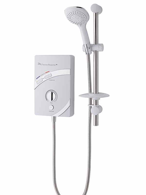 MX Thermo Responce QI Electric Shower - White & Chrome - 10.5kw