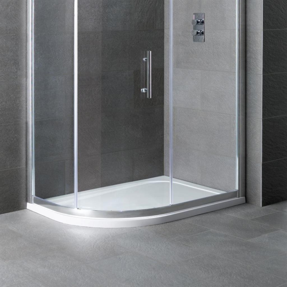 Volente 1200 x 760mm Offset Quadrant Stone Resin Shower Tray Left Hand CLEARANCE
