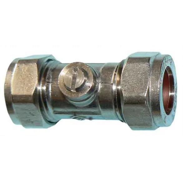 15mm Chrome Plated Brass Isolating Valve - Singles