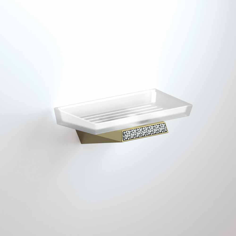 S8 Swarovski - Soap Dish - Gold - Bathroom Origins