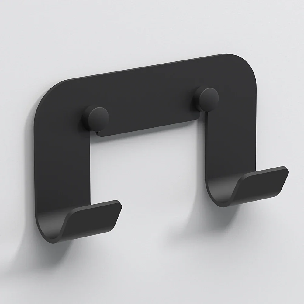 Origins Living Quick Matt Black Double Robe Hook