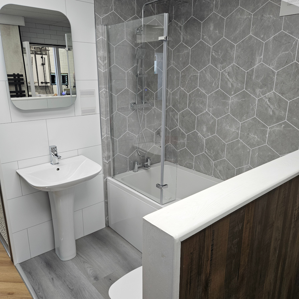 Crest Full Bathroom Suite with Shower Bath