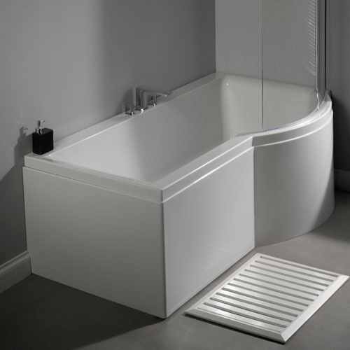 Carron Urban Shower Bath - Carronite - 1700 x 750 - 900mm - P Shape