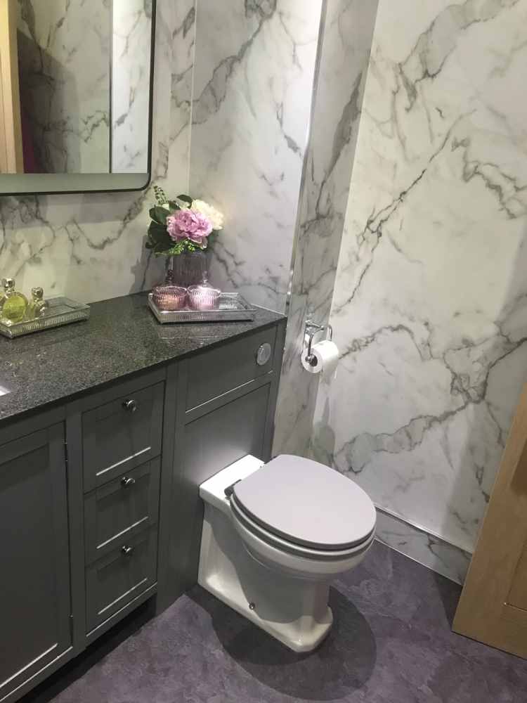 Multipanel Linda Barker Calacatta Marble Laminated Shower Panel Board