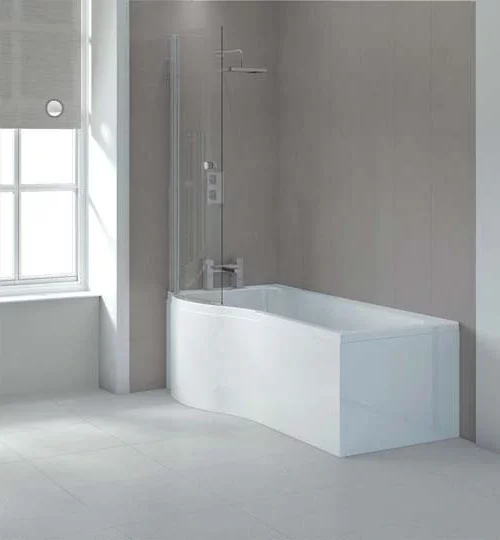 Sommer 1675 x 750/850mm P Shaped Square Shower Bath - Left Handed
