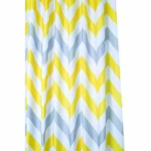 Croydex Yellow & Grey Chevron Shower Curtain - Textile