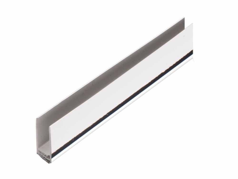 End Cap / Edge Trim - Two Part - 8/10mm Panels - Silver Chrome- 2.7m - Neptune