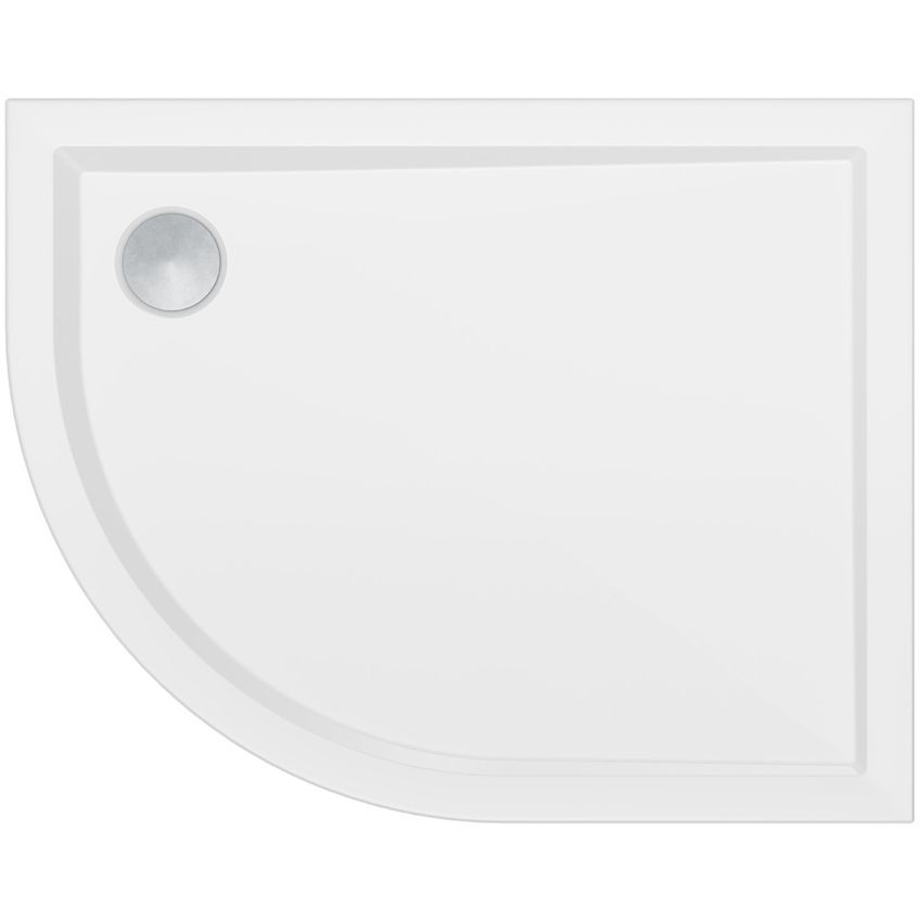 Deluxe 1000 x 800mm Right Hand Offset Quadrant Shower Tray and Free Chrome Waste