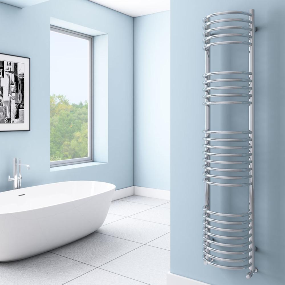 Mezzo Tondo 1600 x 320mm Chrome Towel Radiator