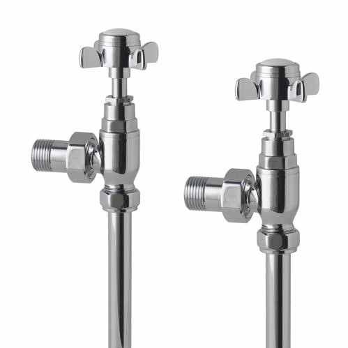 Eastbrook Pair of Traditional Chrome Radiator Valves & Tails