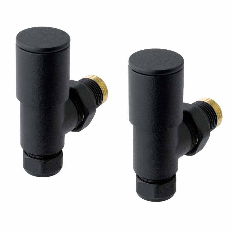 Eastbrook Angled Black Radiator Valves - Pair