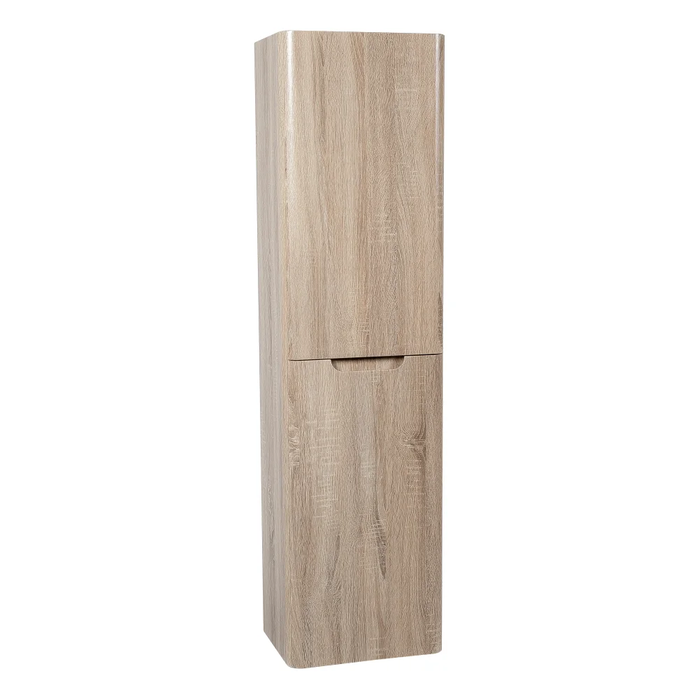 Monza 400mm Country Oak Wall Hung Tall Boy from Tailored Bathrooms