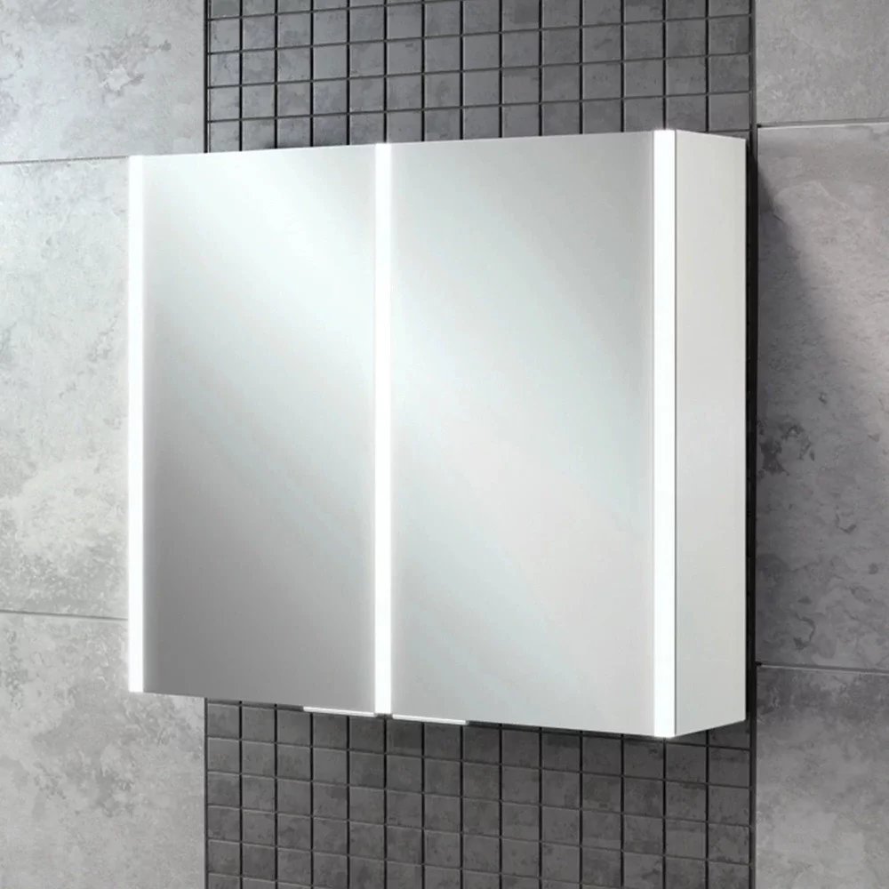 hib Xenon 80 LED Aluminium Bathroom Mirror Cabinet