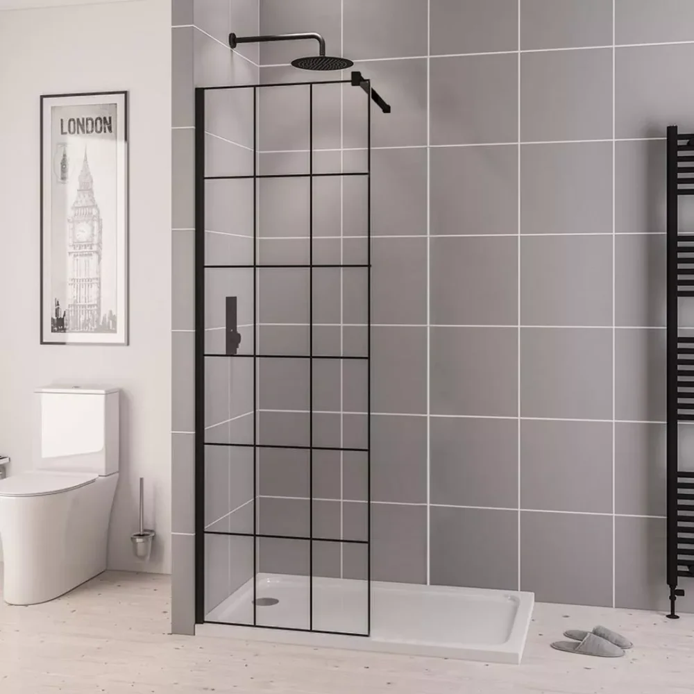 Eastbrook Vantage 500mm Black Grid Shower Screen