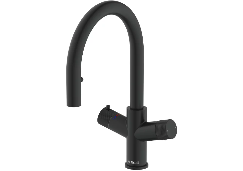 Scudo KoGE 4 in 1 Black Pull Out Boiling Water Kitchen Tap & Boiler
