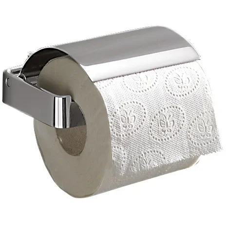 Origins Living Lounge Chrome Toilet Roll Holder with Cover