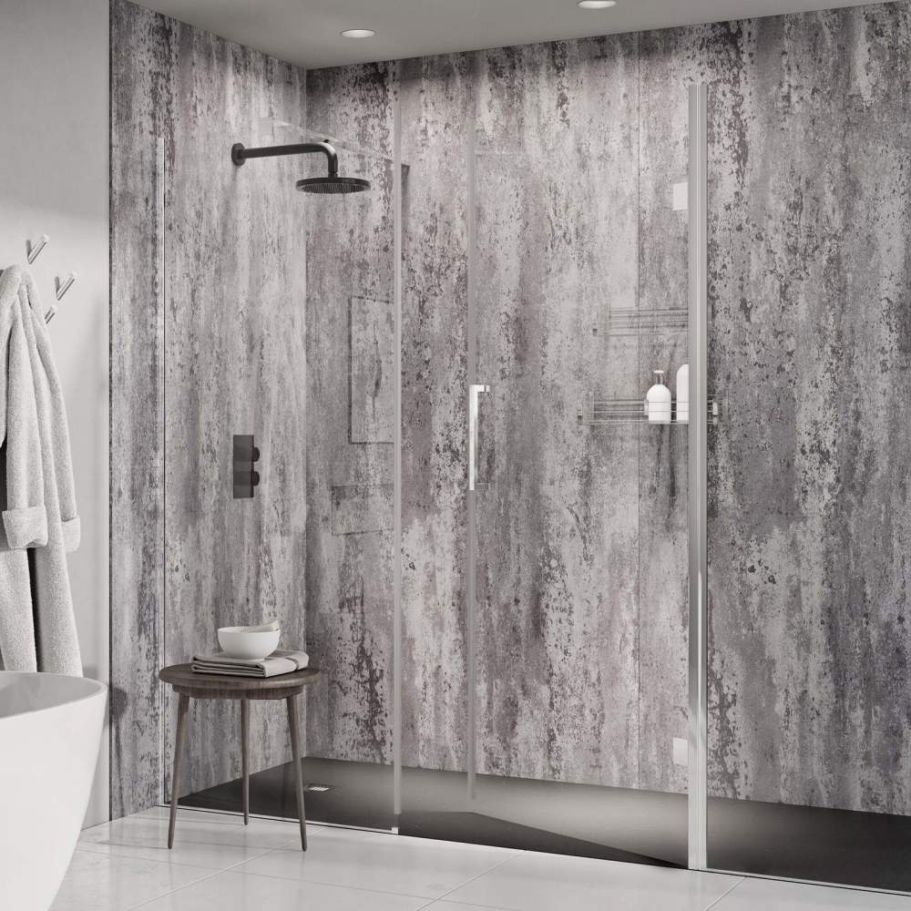 Silver Retro Metallic M1 PVC Wetpanel Shower Board  2400 x 1000mm