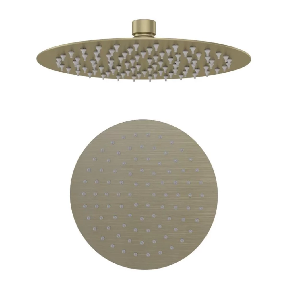 Easkbrook 8" (200mm) Brushed Brass Round Slimline Shower Head