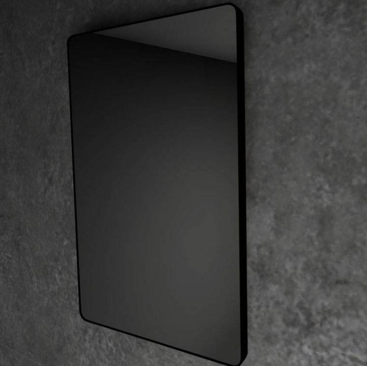 HiB Trim Curve 50 Black Bathroom Mirror