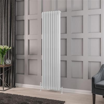 Eastbrook Rivassa 3 Column Radiator in Gloss White - 1800 x 473mm